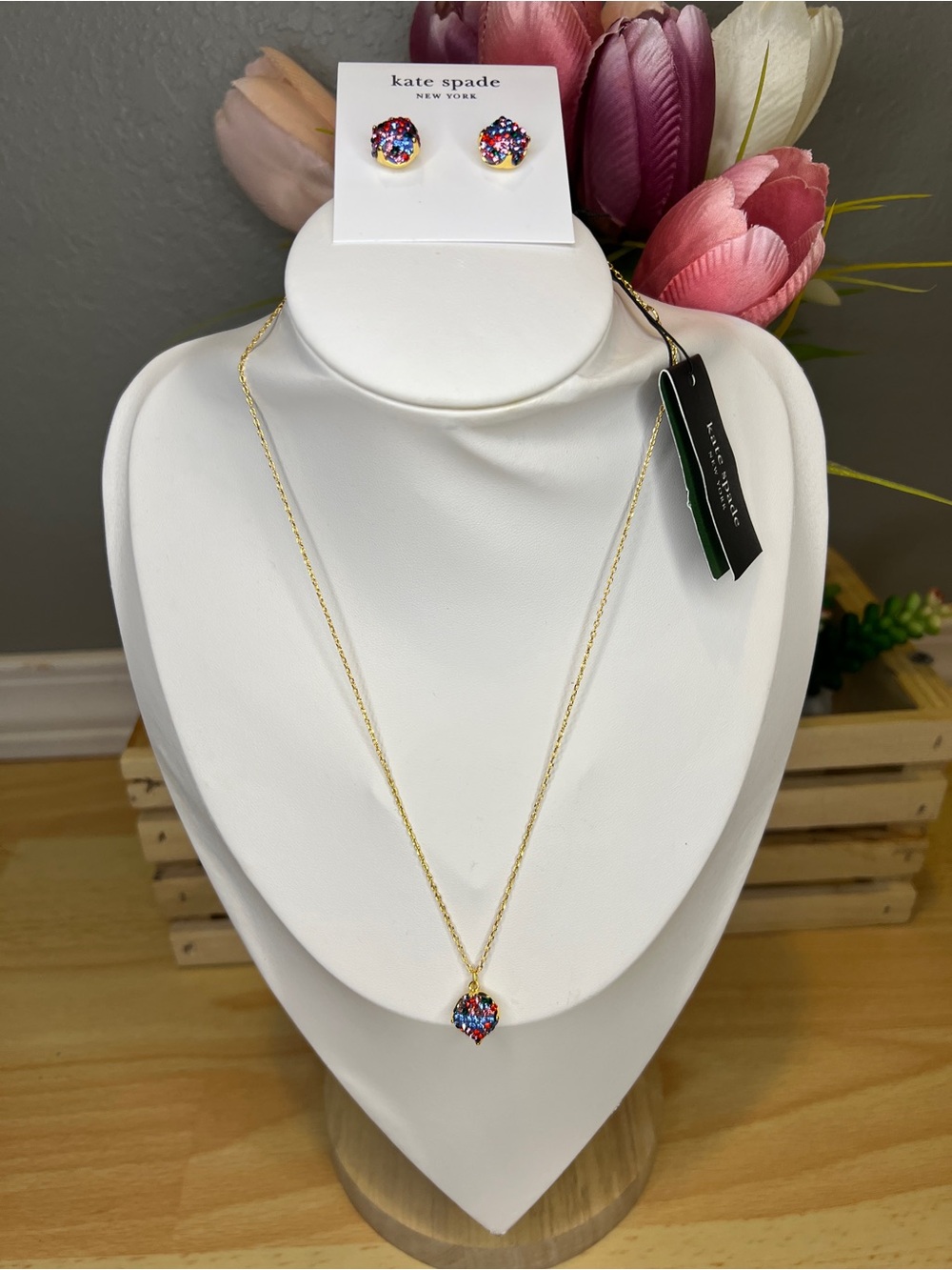 Kate Spade Multicolor Earrings and Necklace Set